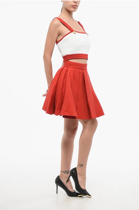Wollen uitlopende rok in rood - Image 4