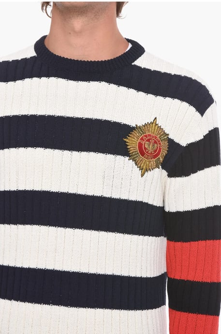 Luifel gestreepte EMBLEM-trui met patch in veelkleurig - Image 3