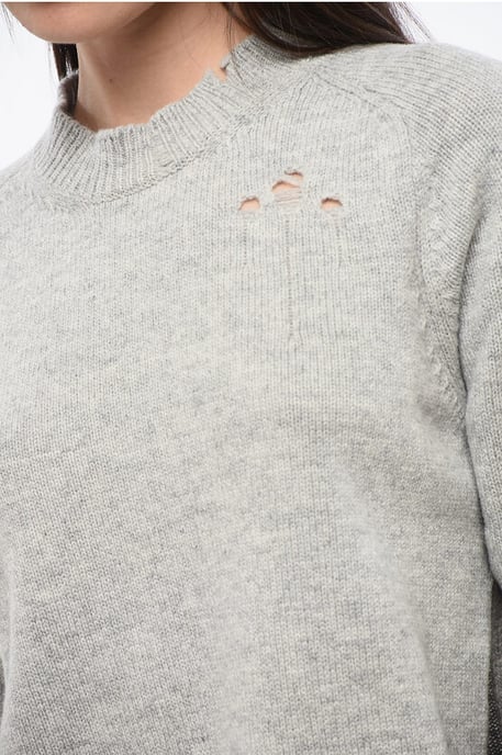 MM1 MM10 Wollen trui met distressed effect in grijs - Image 3