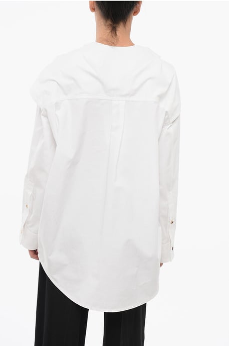 Oversized overhemd met geknoopte details in wit - Image 2