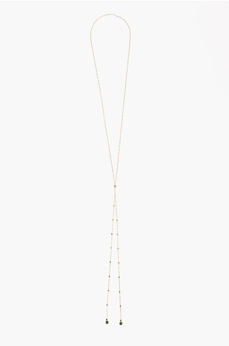 Gouden zilveren ketting met stenen hangers in goud - Image 1