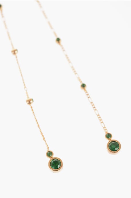 Gouden zilveren ketting met stenen hangers in goud - Image 2