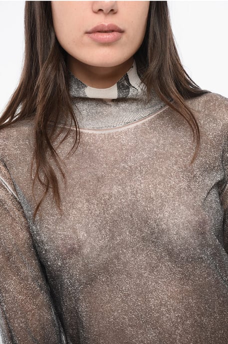 MM1 MM10 Turtleneck zijden lichtgewicht trui in grijs - Image 2