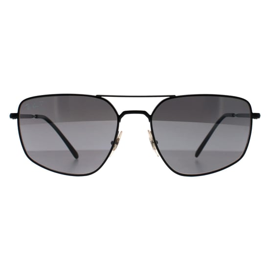 Ray-Ban RB3666 002/K3 gepolijst zwart zilver gepolariseerde zonnebril - Image 1