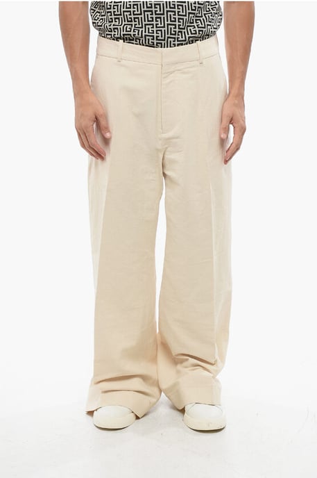 Lichtgewicht katoenen losse broek in beige - Image 1