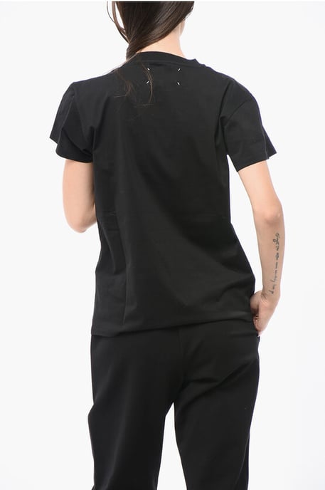 MM1 MM10 Katoenen T-shirt met ronde hals en contrasterend monogram in zwart - Image 2