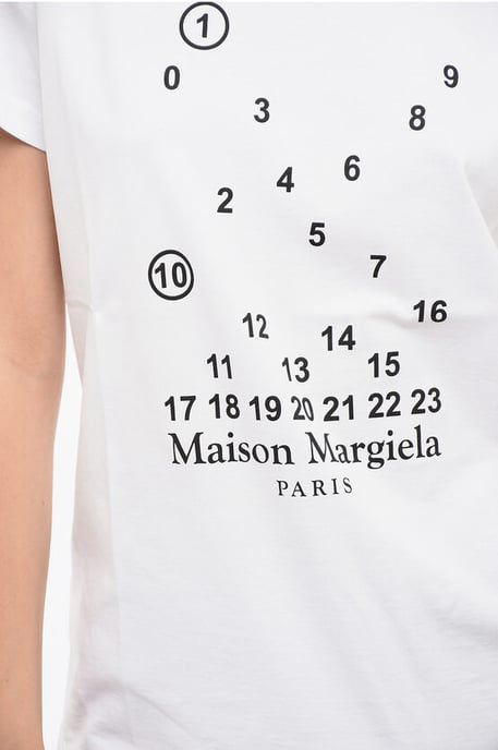 MM1 MM10 Katoenen T-shirt met ronde hals en contrasterend monogram in zwart en wit - Image 3