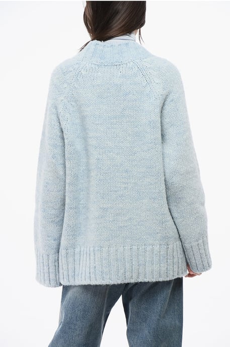 MM4 MM14 V-hals 4 knopen oversized vest in lichtblauw - Image 2