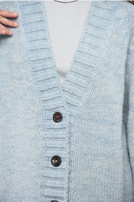 MM4 MM14 V-hals 4 knopen oversized vest in lichtblauw - Image 3