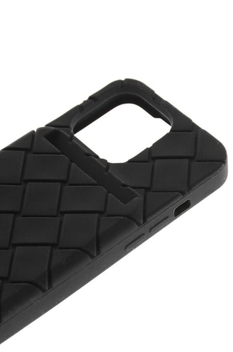 Gevlochten iPhone 13 Pro-hoes met externe kaarthouder in zwart - Image 2