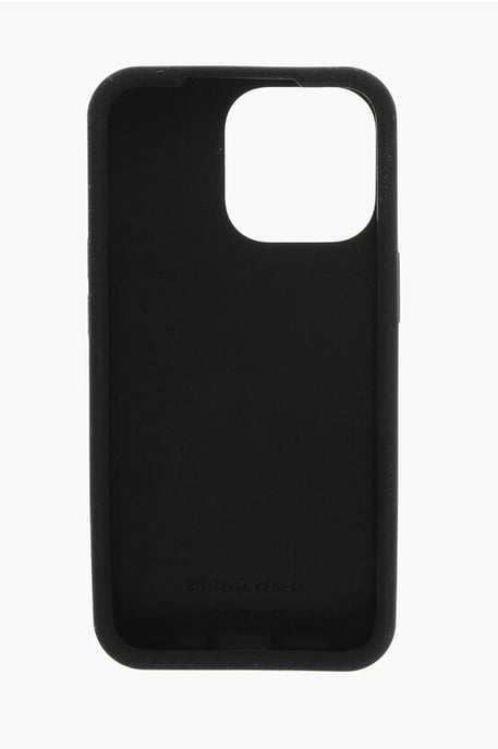 Gevlochten iPhone 13 Pro-hoes met externe kaarthouder in zwart - Image 3