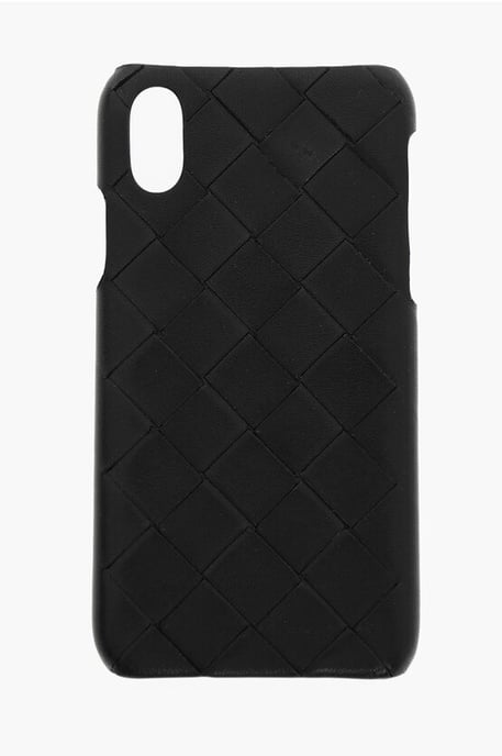 Intreccio Zachtleren iPhone Xs-hoesje in zwart - Image 1