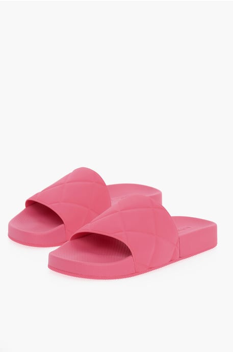 Mat rubberen sliders met Intreccio-motief in roze - Image 1
