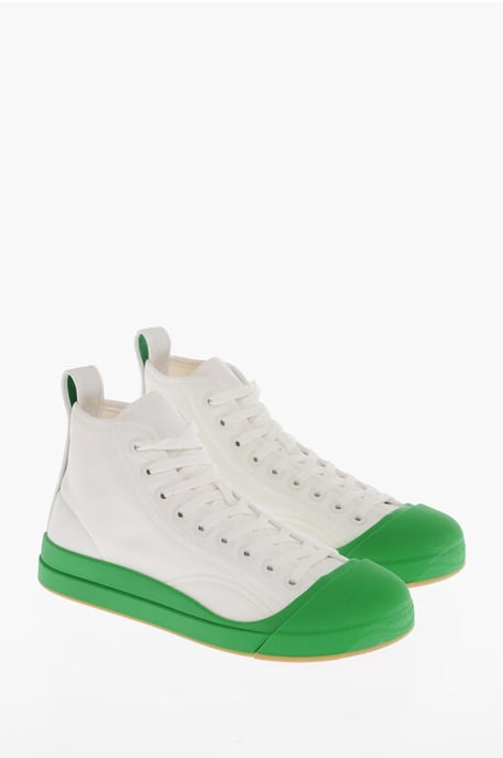 Canvas VULCAN High-Top Sneakers met rubberen neus in wit - Image 1