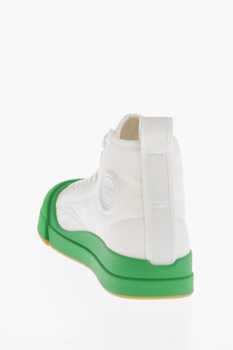 Canvas VULCAN High-Top Sneakers met rubberen neus in wit - Image 2