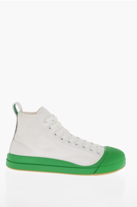 Canvas VULCAN High-Top Sneakers met rubberen neus in wit - Image 3