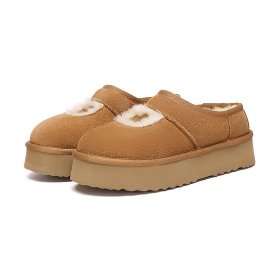 EVER AU Dames pantoffels met plateauzool – Plumed - Image 4