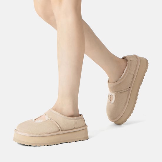 EVER AU Australië Vrouwen Gevederde Enkel Platform Slippers - Image 2