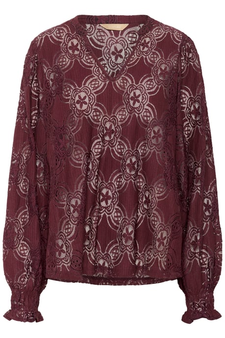 Blouse met lange mouwen CUolu Relaxed fit burgundy - Image 4