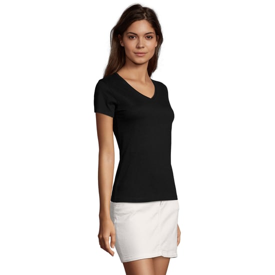 SOLS Dames/Dames Imperial V Hals T-shirt (Diep zwart) - Image 3