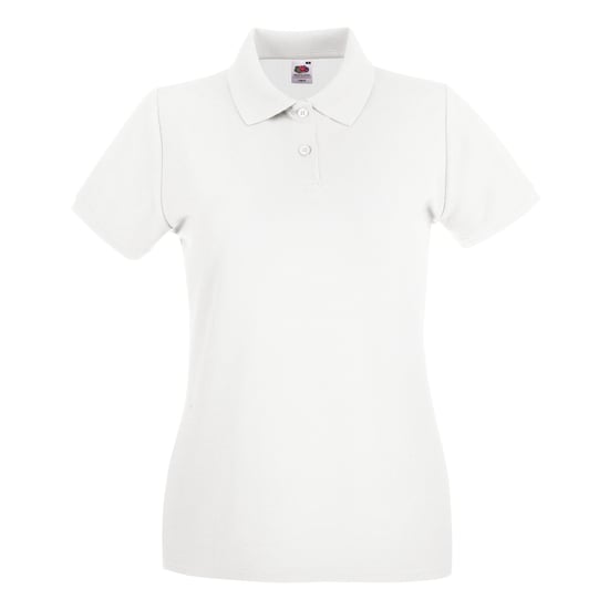 Fruit of the Loom Dames/Dames Katoen Piqué Lady Fit Poloshirt (Wit) - Image 1