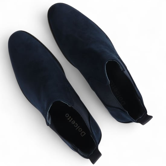 Heren Chelsea-laarzen van suède in marineblauw met voering van echt leer en instappers - Image 6