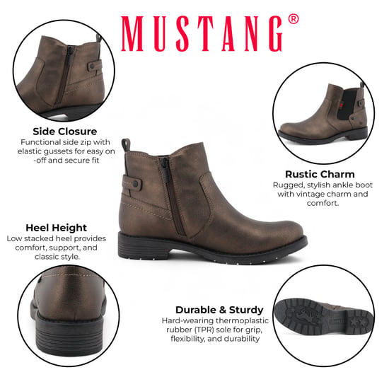Mustang Dames Goudbruine Chelsea Enkellaarsjes - Image 2