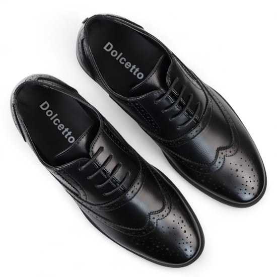 Zwarte klassieke Brogue Derby Oxford-schoenen voor heren - Image 4
