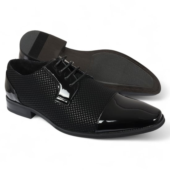 Zwarte leren Oxford formele Derby-schoenen voor heren - Image 3