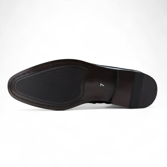 Zwarte instappers voor heren, gevoerd met leer en nette schoenen - Image 6