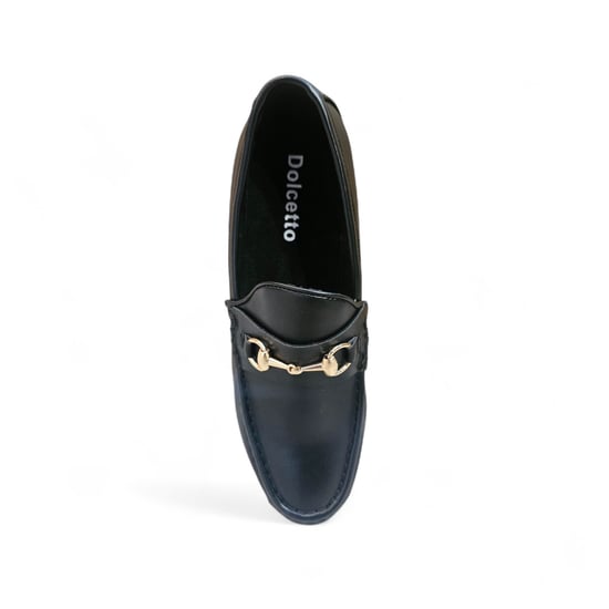 Zwarte loafers voor heren met gouden gesp en handige instappers - Image 5