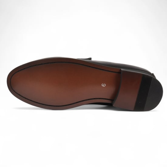 Zwarte loafers voor heren met gouden gesp en handige instappers - Image 6