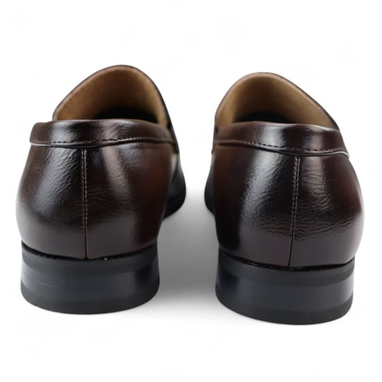 Bruine instappers voor heren, gevoerd met leer en nette schoenen - Image 4