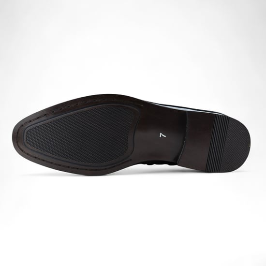 Bruine instappers voor heren, gevoerd met leer en nette schoenen - Image 5