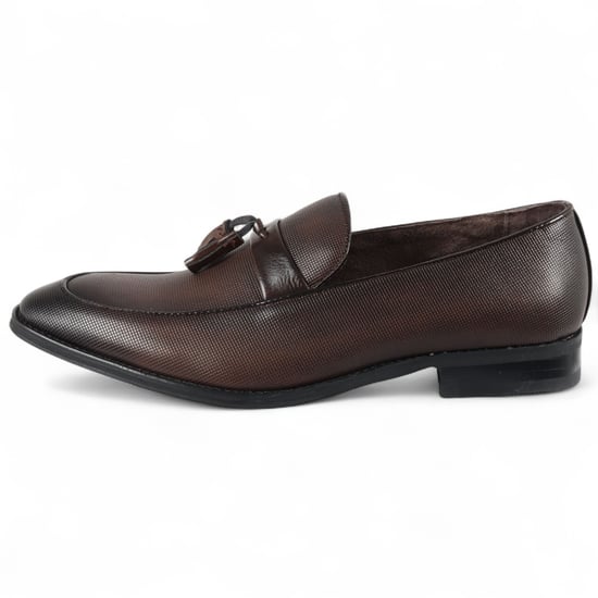 Heren bruine klassieke kwastloafers formele schoenen - Image 1