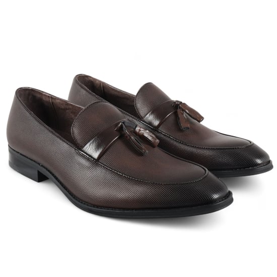 Heren bruine klassieke kwastloafers formele schoenen - Image 3