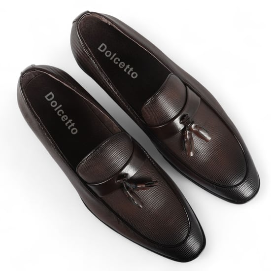 Heren bruine klassieke kwastloafers formele schoenen - Image 5