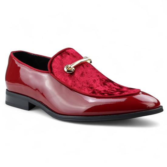 Heren nette rode loafers met leren voering en fluwelen instappers - Image 3