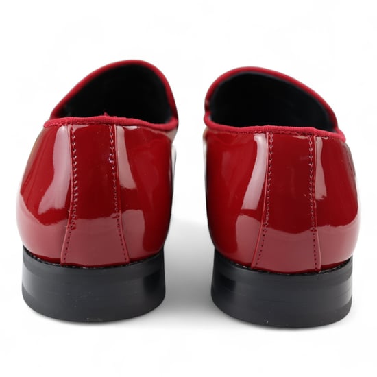 Heren nette rode loafers met leren voering en fluwelen instappers - Image 5