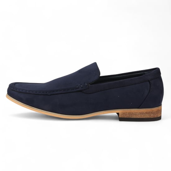 Heren marineblauwe suède loafers, lichtgewicht instappers en casual schoenen - Image 1