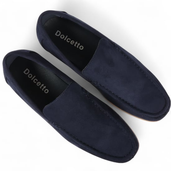 Heren marineblauwe suède loafers, lichtgewicht instappers en casual schoenen - Image 3