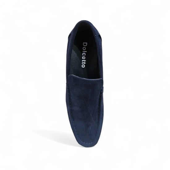 Heren marineblauwe suède loafers, lichtgewicht instappers en casual schoenen - Image 5