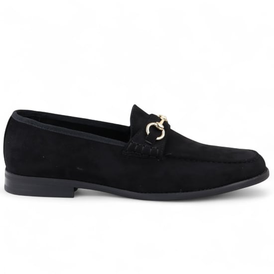 Zwarte suède mocassins met leren voering voor heren - Image 1