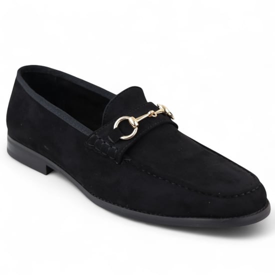 Zwarte suède mocassins met leren voering voor heren - Image 2
