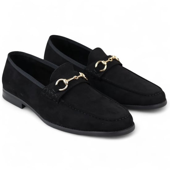 Zwarte suède mocassins met leren voering voor heren - Image 3