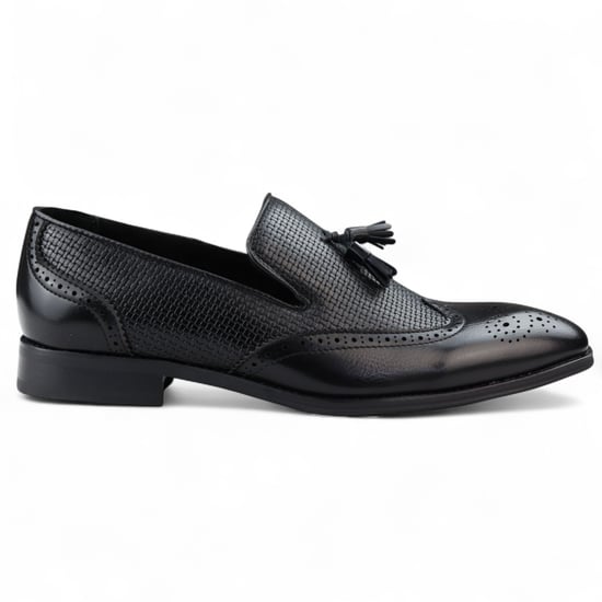 Zwarte mocassin loafers met kwastjes voor heren, elegante instappers - Image 1