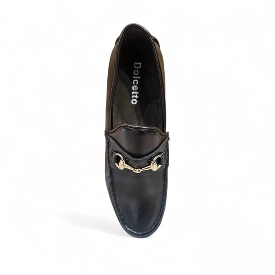 Bruine loafers voor heren met gouden gesp en handige instappers - Image 6