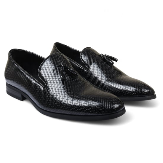 Zwarte formele loafers met kwastjes voor heren, instappers van leer - Image 2