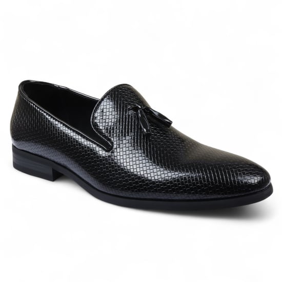 Zwarte formele loafers met kwastjes voor heren, instappers van leer - Image 3