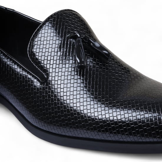 Zwarte formele loafers met kwastjes voor heren, instappers van leer - Image 4